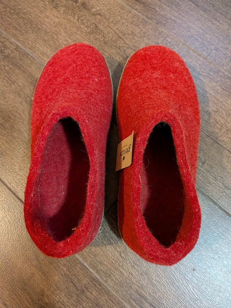 Womens Glerups Slippers - Red Woold With Leather Sole - Size Eu 36 (Us 6) — image 6 of 8